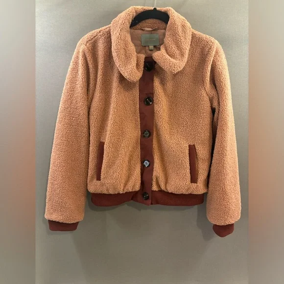 Skies are blue Sherpa Teddy jacket pinks medium women’s fall - Picture 1 of 5